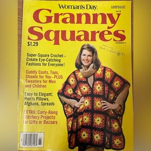 Vintage Woman’s Day Magazine Granny Squares Number 6, 1978.  Patterns included